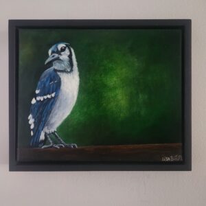 Rainy Day Jay 9" x 11" Acrylic Painting