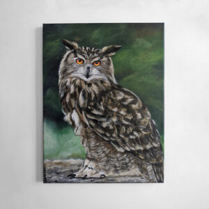 Eurasian Eagle Owl 12" x 16" Acrylic Painting
