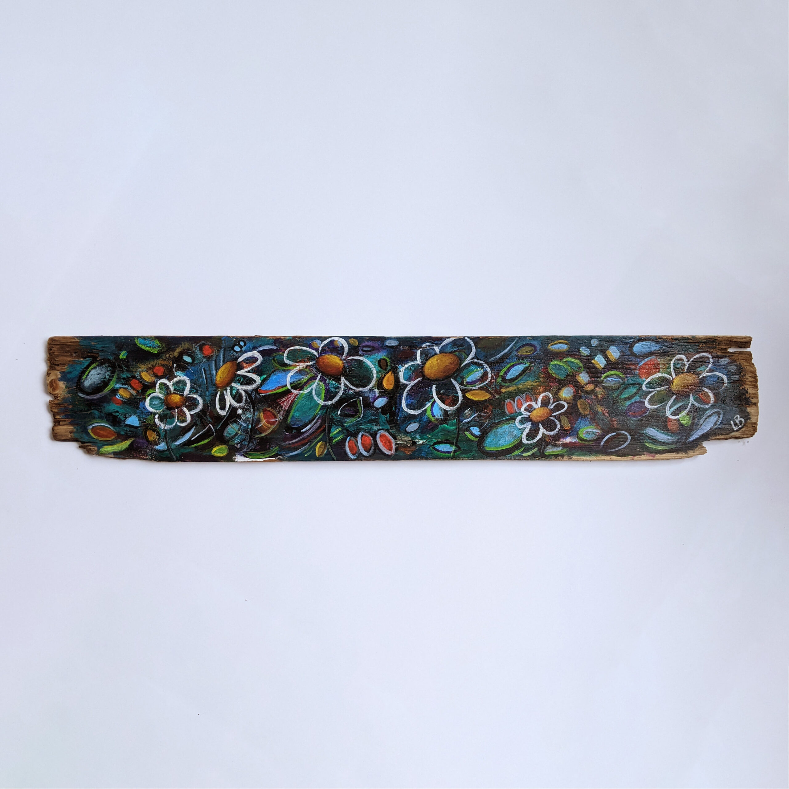 Secret Garden 5" x 28" Acrylic Barnboard Painting