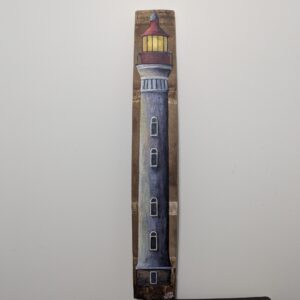 Lighthouse 4" x 29" Acrylic on Barrel Stave