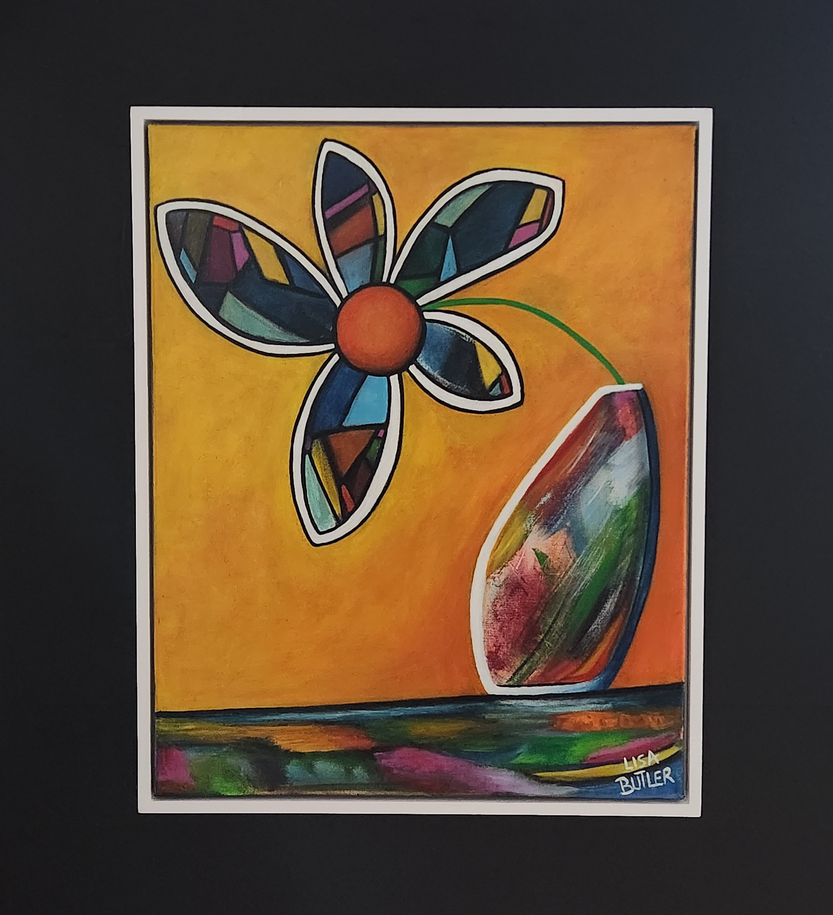 Daisy a Day 17" x 21" (Framed) Acrylic Painting